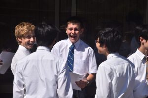 Yr9 Boy Smiling With Japanese Students